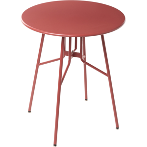 Beliani Bistro Table TALTAL 64 cm 64 cm Metal Red Beliani Bistro Table TALTAL 64 cm 64 cm Metal Red
