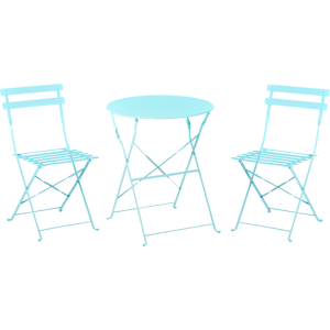 Beliani FIORI Turquoise Metal Bistro Set - Outdoor Type Beliani FIORI Turquoise Metal Bistro Set - Outdoor Type