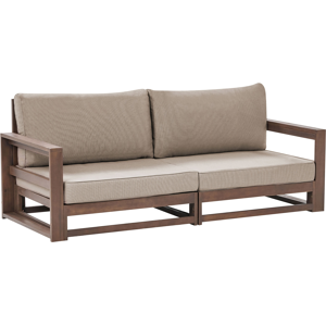 Beliani Garden Sofa 2 Seater TIMOR Modular Certified Acacia Wood Dark Brown Beliani Garden Sofa 2 Seater TIMOR Modular Certified Acacia Wood Dark Brown