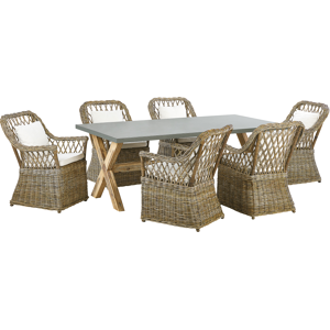 Beliani Natural Concrete Garden Dining Set - Dining Set Beliani Natural Concrete Garden Dining Set - Dining Set