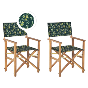 Beliani Garden Chairs Set of 2 - Acacia Wood Green Beliani Garden Chairs Set of 2 - Acacia Wood Green