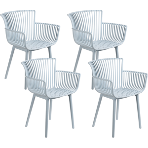 Beliani Set of 4 Garden Chairs PESARO Light Blue Beliani Set of 4 Garden Chairs PESARO Light Blue