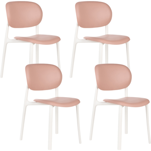 Beliani Set of 4 Garden Chairs MUSANO Pastel Pink Beliani Set of 4 Garden Chairs MUSANO Pastel Pink