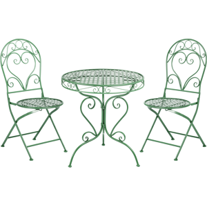 Beliani Bistro Set ALBINIA Metal Green Beliani Bistro Set ALBINIA Metal Green