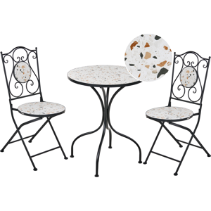 Beliani Bistro Set Folding ARTENA Metal Black Beliani Bistro Set Folding ARTENA Metal Black