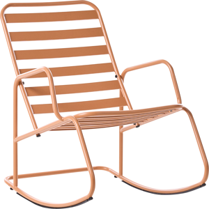 Beliani Garden Rocking Chair TURI Metal Golden Brown Beliani Garden Rocking Chair TURI Metal Golden Brown