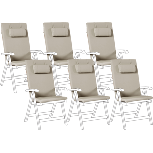 Beliani Set of 6 Back/Seat Cushions JAVA/AMANTEA PREMIUM 50 x 70 cm Taupe Beliani Set of 6 Back/Seat Cushions JAVA/AMANTEA PREMIUM 50 x 70 cm Taupe