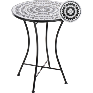 Beliani Bistro Table COMISO 60 cm 60 cm Metal Black/ White Beliani Bistro Table COMISO 60 cm 60 cm Metal Black/ White