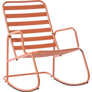 Beliani Garden Rocking Chair TURI Metal Orange Beliani Garden Rocking Chair TURI Metal Orange