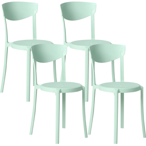 Beliani Set of 4 Garden Chairs VIESTE Mint Green Beliani Set of 4 Garden Chairs VIESTE Mint Green