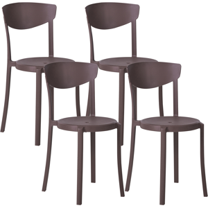 Beliani Set of 4 Garden Chairs VIESTE Brown Beliani Set of 4 Garden Chairs VIESTE Brown
