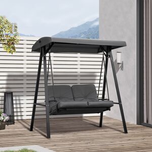 Outsunny 2 Seater Garden Outdoor Swing Chair Hammock w/ Adjustable Canopy Grey Outsunny 2 Seater Garden Outdoor Swing Chair Hammock w/ Adjustable Canopy Grey