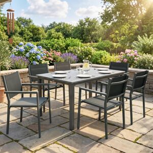 Outsunny Garden Dining Set with Acacia Wood Table Top, Stackable Chairs Outsunny Garden Dining Set with Acacia Wood Table Top, Stackable Chairs
