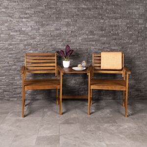 Charles Bentley FSC Acacia Wooden Companion Seat with Parasol Hole Shelf - Oil C Charles Bentley FSC Acacia Wooden Companion Seat with Parasol Hole Shelf - Oil C