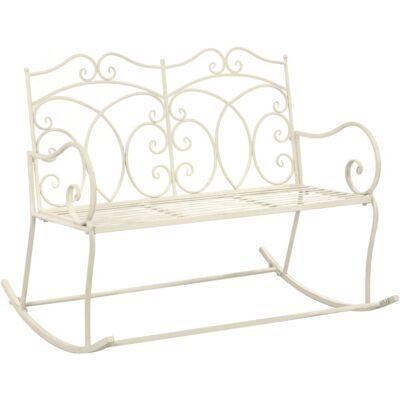 vidaXL Garden Bench 104 cm Iron Antique White - Garden Bench vidaXL Garden Bench 104 cm Iron Antique White - Garden Bench