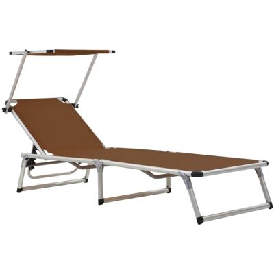 vidaXL Folding Sun Lounger - Adjustable Backrest & Shade - Garden/Beach vidaXL Folding Sun Lounger - Adjustable Backrest & Shade - Garden/Beach