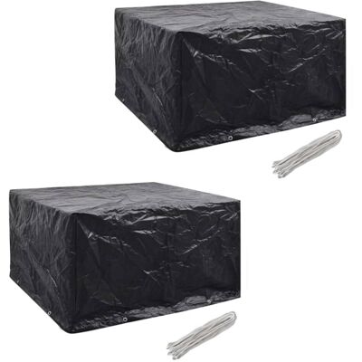 vidaXL 2x Garden Patio Furniture Covers 6 Persons Poly Rattan Set 8 Eyelets vidaXL 2x Garden Patio Furniture Covers 6 Persons Poly Rattan Set 8 Eyelets