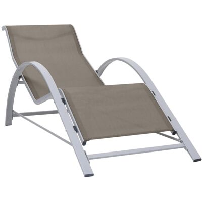 vidaXL Sun lounger - Taupe - Garden or Beach Use - Stable & Waterproof vidaXL Sun lounger - Taupe - Garden or Beach Use - Stable & Waterproof