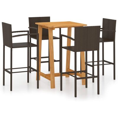 Maisonchic Garden Bar Set - Acacia & Rattan - 5 Pieces Maisonchic Garden Bar Set - Acacia & Rattan - 5 Pieces