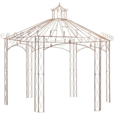 vidaXL Garden Pavilion Antique Brown 4 m Iron - Garden Pavilion vidaXL Garden Pavilion Antique Brown 4 m Iron - Garden Pavilion
