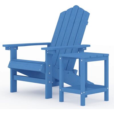 vidaXL Garden Adirondack Chair with Table HDPE Aqua Blue Outdoor Armchair vidaXL Garden Adirondack Chair with Table HDPE Aqua Blue Outdoor Armchair