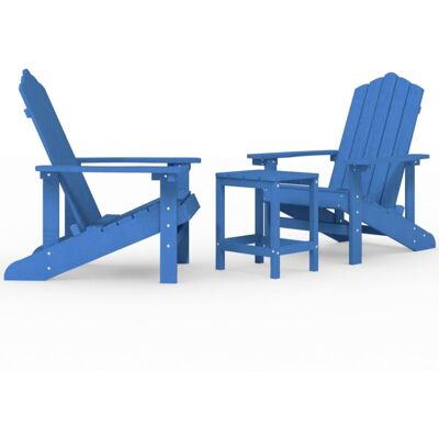 vidaXL Garden Adirondack Chairs with Table HDPE Aqua Blue Outdoor Armchair vidaXL Garden Adirondack Chairs with Table HDPE Aqua Blue Outdoor Armchair