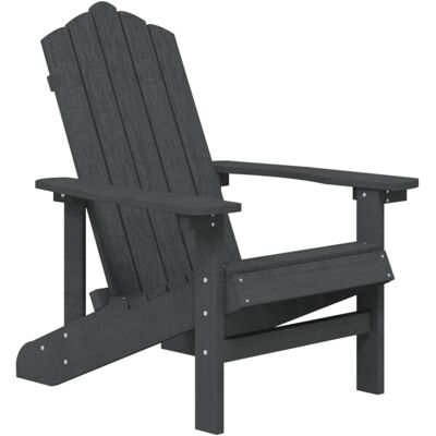 vidaXL Garden Adirondack Chair HDPE Anthracite Patio Armchair Outdoor Seating vidaXL Garden Adirondack Chair HDPE Anthracite Patio Armchair Outdoor Seating