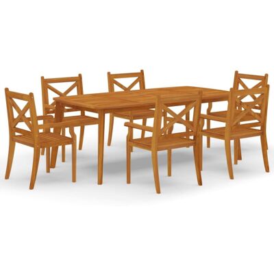 vidaXL 200 cm Acacia Garden Dining Set - 7 Piece Outdoor Furniture vidaXL 200 cm Acacia Garden Dining Set - 7 Piece Outdoor Furniture