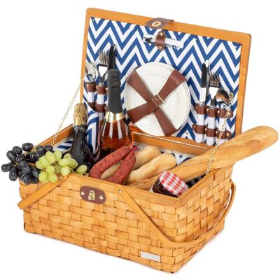LIVIVO 4-Person Traditional Wooden Picnic Hamper LIVIVO 4-Person Traditional Wooden Picnic Hamper