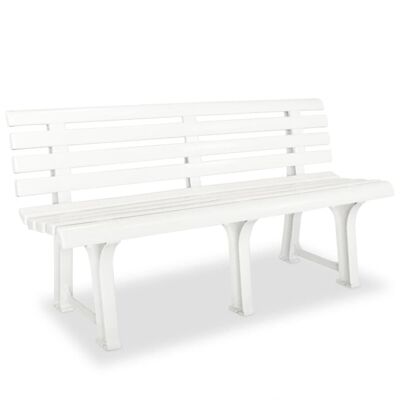 vidaXL 145 cm Plastic Garden Bench - Outdoor Patio Seat vidaXL 145 cm Plastic Garden Bench - Outdoor Patio Seat