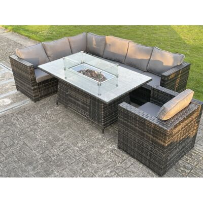 Fimous PE Rattan Garden Corner Furniture Gas Fire Pit Table Sets Gas Heater Lounge Chair - Garden Furniture Set Fimous PE Rattan Garden Corner Furniture Gas Fire Pit Table Sets Gas Heater Lounge Chair - Garden Furniture Set