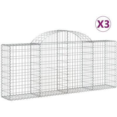 vidaXL Arched Gabion Basket 3 pcs - Garden Wall vidaXL Arched Gabion Basket 3 pcs - Garden Wall