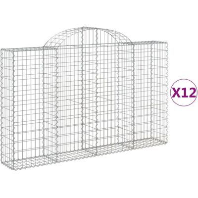 vidaXL Arched Gabion Basket - 12 pcs - Garden Decorative Wall vidaXL Arched Gabion Basket - 12 pcs - Garden Decorative Wall