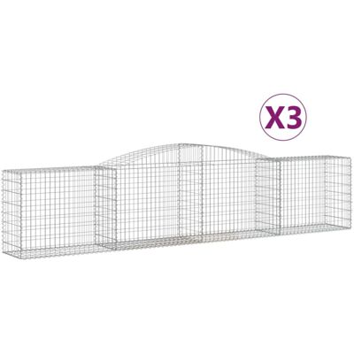 vidaXL Arched Gabion Basket 3 pcs - Garden Decor vidaXL Arched Gabion Basket 3 pcs - Garden Decor