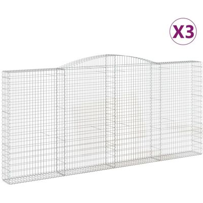 vidaXL Arched Gabion Basket 3 pcs - Garden Decorative Retaining Wall vidaXL Arched Gabion Basket 3 pcs - Garden Decorative Retaining Wall