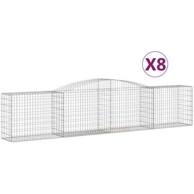 vidaXL Arched Gabion Baskets 8 pcs - Garden Decorative Walls vidaXL Arched Gabion Baskets 8 pcs - Garden Decorative Walls