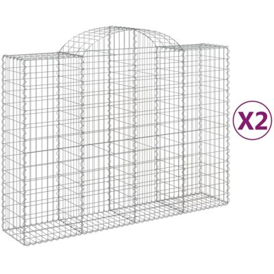 vidaXL Arched Gabion Basket - Galvanised Steel - Garden Wall vidaXL Arched Gabion Basket - Galvanised Steel - Garden Wall