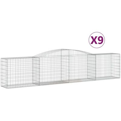 vidaXL Arched Gabion Baskets 9 pcs - Garden Decorative Walls vidaXL Arched Gabion Baskets 9 pcs - Garden Decorative Walls