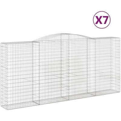 vidaXL Arched Gabion Basket 7 pcs Silver - Garden Wall vidaXL Arched Gabion Basket 7 pcs Silver - Garden Wall