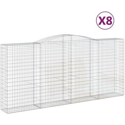 vidaXL Arched Gabion Basket - 8 pcs, 400x50x180/200 cm vidaXL Arched Gabion Basket - 8 pcs, 400x50x180/200 cm