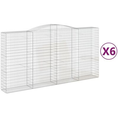 vidaXL Arched Gabion Basket 6 pcs 400x50x200/220 cm Galvanised Iron vidaXL Arched Gabion Basket 6 pcs 400x50x200/220 cm Galvanised Iron