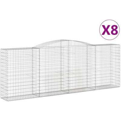 vidaXL Arched Gabion Basket - Garden Wall - 8 pcs vidaXL Arched Gabion Basket - Garden Wall - 8 pcs