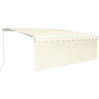 VidaXL Crema Retractable Awning with LED - Sunshade & Privacy VidaXL Crema Retractable Awning with LED - Sunshade & Privacy