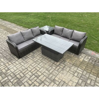 Fimous Outdoor Rattan Garden Furniture Lounge Sofa Set with Height Adjustable Ri Fimous Outdoor Rattan Garden Furniture Lounge Sofa Set with Height Adjustable Ri