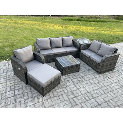 Fimous Rattan Garden Furniture 6 Piece Patio Set With Reclining Chair Loveseat s Fimous Rattan Garden Furniture 6 Piece Patio Set With Reclining Chair Loveseat s
