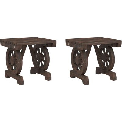 vidaXL Garden Footstools Outdoor Ottoman Garden Footrest 2 pcs Solid Wood Fir vidaXL Garden Footstools Outdoor Ottoman Garden Footrest 2 pcs Solid Wood Fir