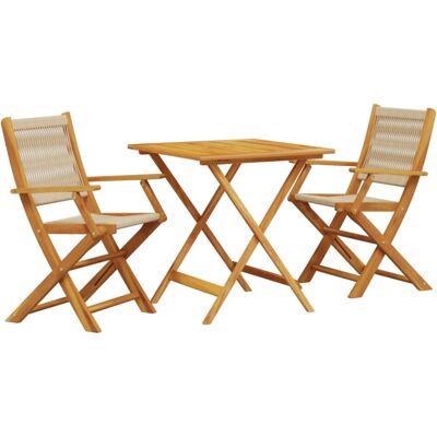 vidaXL Bistro Set 3 Piece Outdoor Bar Set Beige - Bistro Set vidaXL Bistro Set 3 Piece Outdoor Bar Set Beige - Bistro Set
