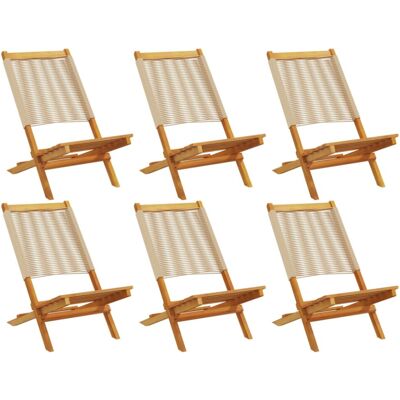 vidaXL - Garden Chairs Folding - Acacia - Beige - Garden Chairs vidaXL - Garden Chairs Folding - Acacia - Beige - Garden Chairs