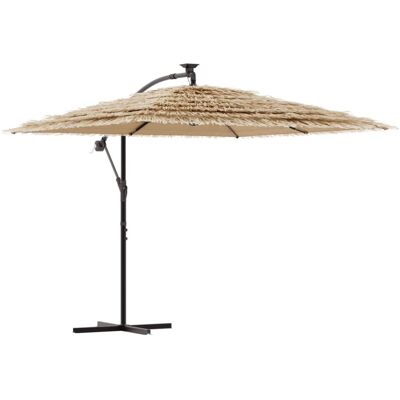 vidaXL Garden Parasol - Large, LED, Steel Pole - Garden Parasol vidaXL Garden Parasol - Large, LED, Steel Pole - Garden Parasol