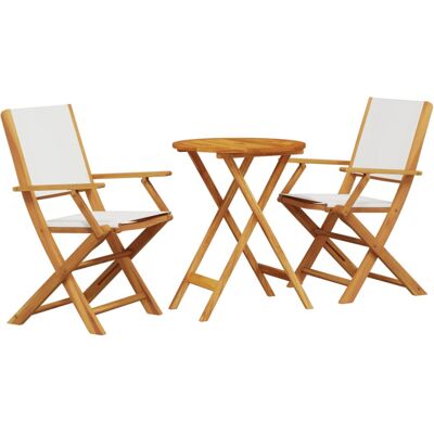 vidaXL Bistro Set 3 Piece Cream White - Outdoor Furniture vidaXL Bistro Set 3 Piece Cream White - Outdoor Furniture